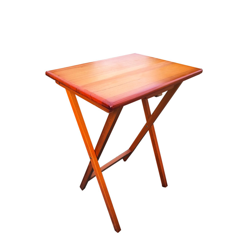 Plateau pliable en bois massif avec rangement, miel, pour usages multiples, support de rangement pour 4 tables à collations, bois, peu encombrant