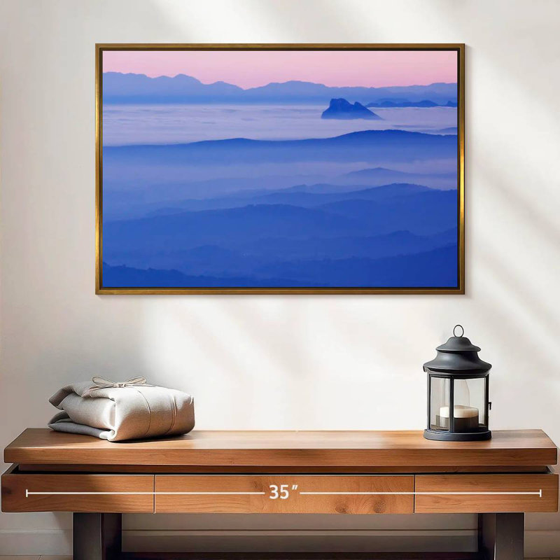 Mountain Cloudscape, 25" X 17", Floating Frame Gold
