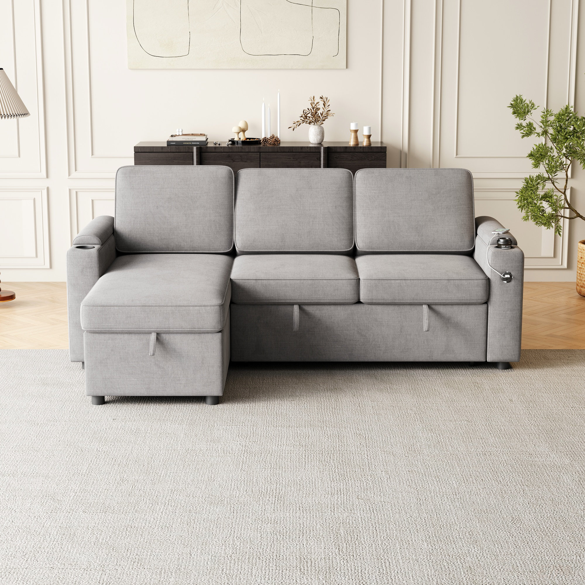 Latitude Run® 85.8" Sleeper Sofa, Sofa Bed - 2 In 1 Pull Out Sofa Bed ...