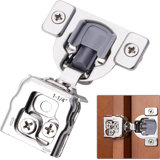 4 Pack 1-1/4" Overlay Satin Nickel Cabinet Hinges -3 Way Adjustability