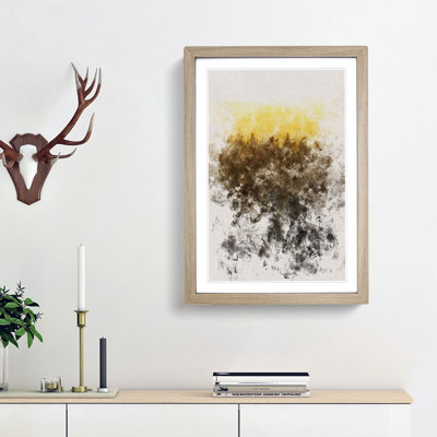 Yellow Sunrise over the Forest - Picture Frame Graphic Art Print