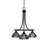 Paramount 3 Light Downlight Chandelier Shown In Matte Black Finish With 7" Blue Mosaic Art Glass