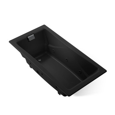 Tea-for-Two 72'' x 36'' Drop-in Whirlpool Cast Iron Bath with Heater