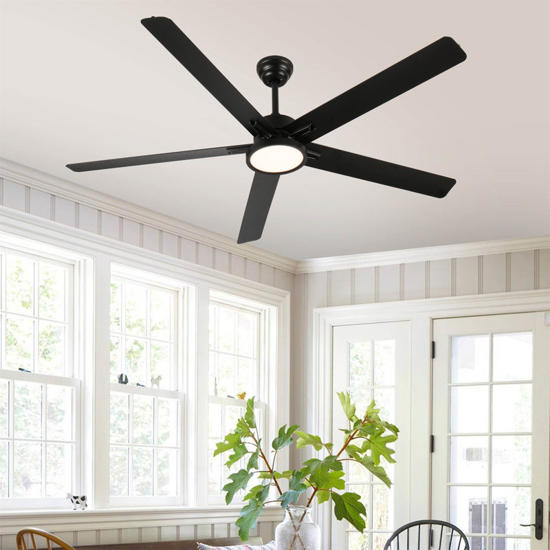 Ventilateurs de plafond en aluminium 66 pouces avec lumières et télécommande