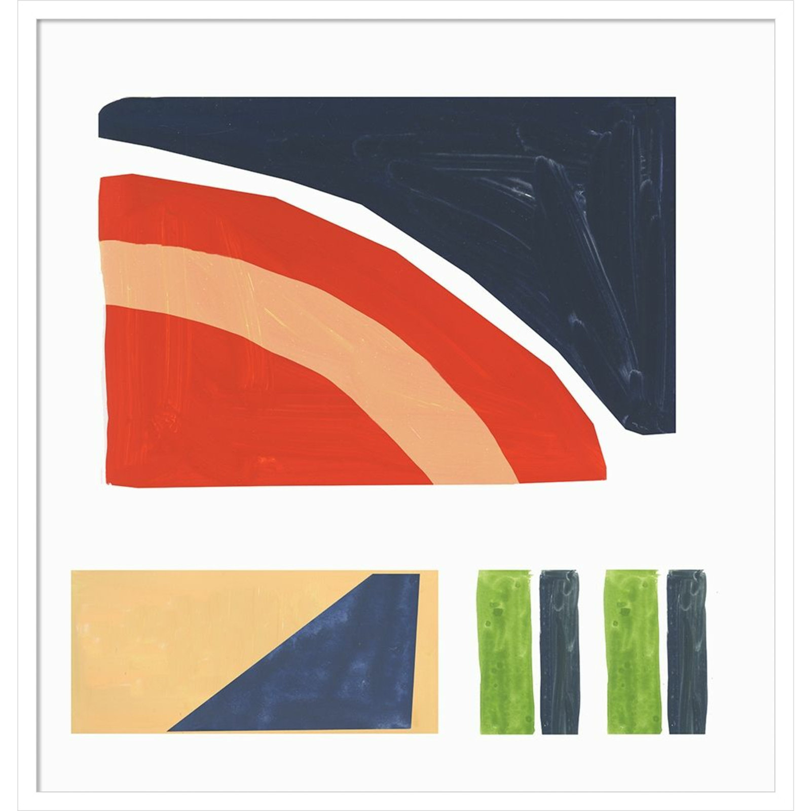 Geometric Games I by Tom Reeves, 33" H x 32" W x 1" D, White