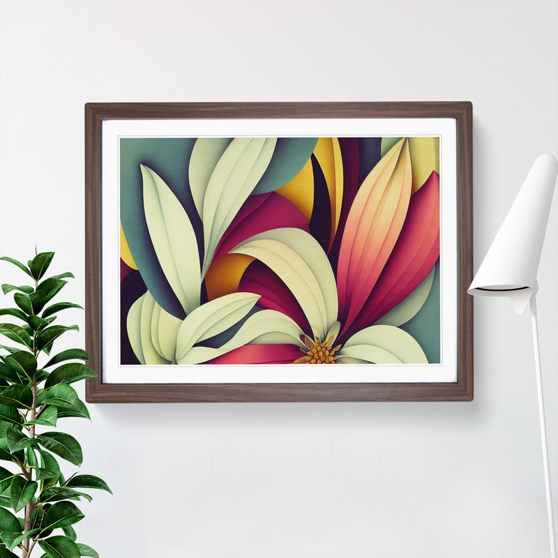 Delicious Flowers - Single Picture Frame Painting, 46cm H x 64cm W x 2cm D, Walnut