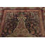 Tapis unique gris anthracite / rouge clair en laine noué à la main de style années 1900 de 4 pi 4 po x 6 pi 9 po Fineo