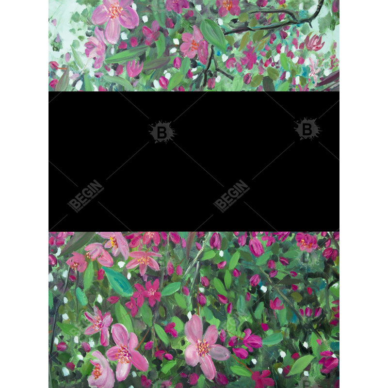 Cherry Tree Blooming - Green Bedroom Framed Canvas Decor