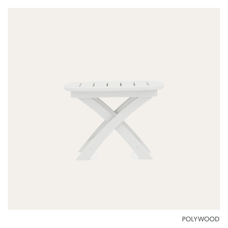 POLYWOOD Nautical 21" x 18" Side Table, White