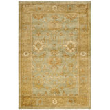 Oushak Nubl Oriental Hand Knotted Wool Dark Green/Brown Area Rug