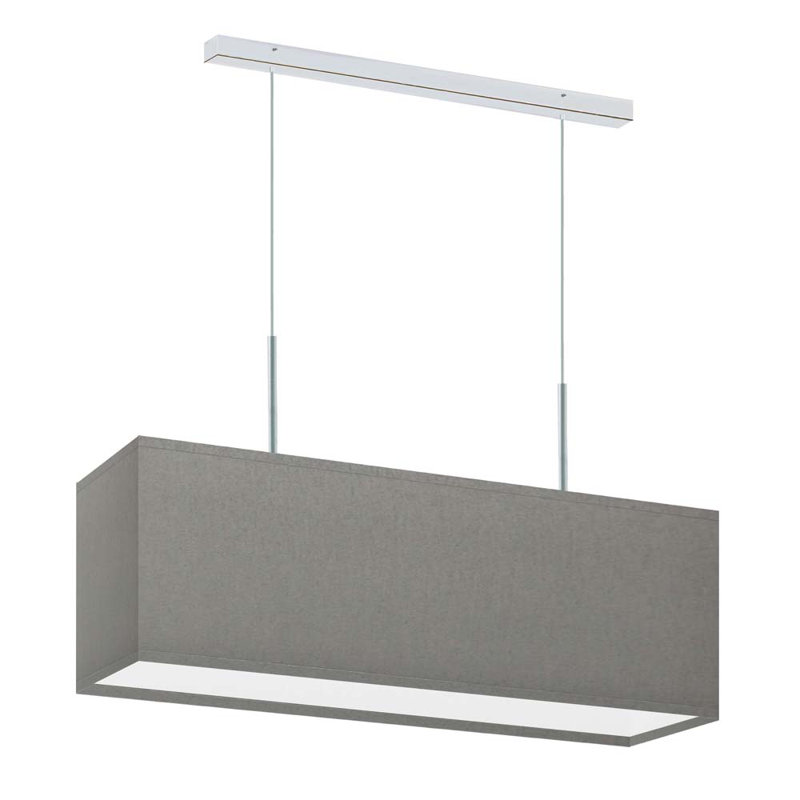 Gener 2 - Light Square/Rectangle Pendant, Chrome, Grey