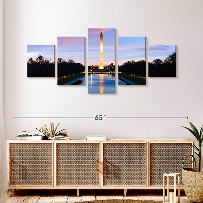 Sunset Over Washington Monument, 24" H x 55" W