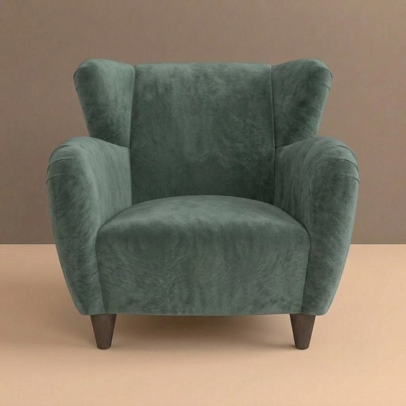 Stout Chair by River and Bord, Cane Silver Sage Velvet
