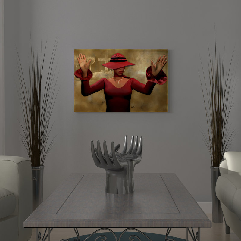 « père i stretch my hands to thé femme africain american », reproduction d’impression sur toile, H 12 po x l 18 po x P 1,5 po
