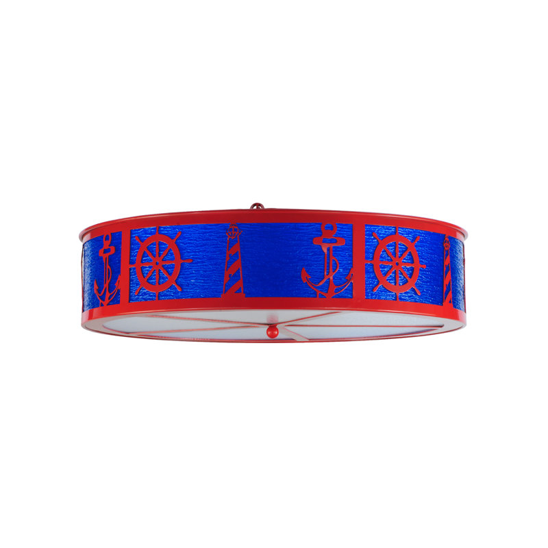 Coastal Elegance 4-Light Indoor/Outdoor Flushmount in Glass Design