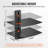 2 Tiers Wall Mounted AV Media Stand Adjustable Floating Projector Shelf