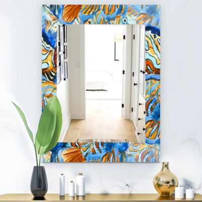 Miroir mural handpainted and fishs