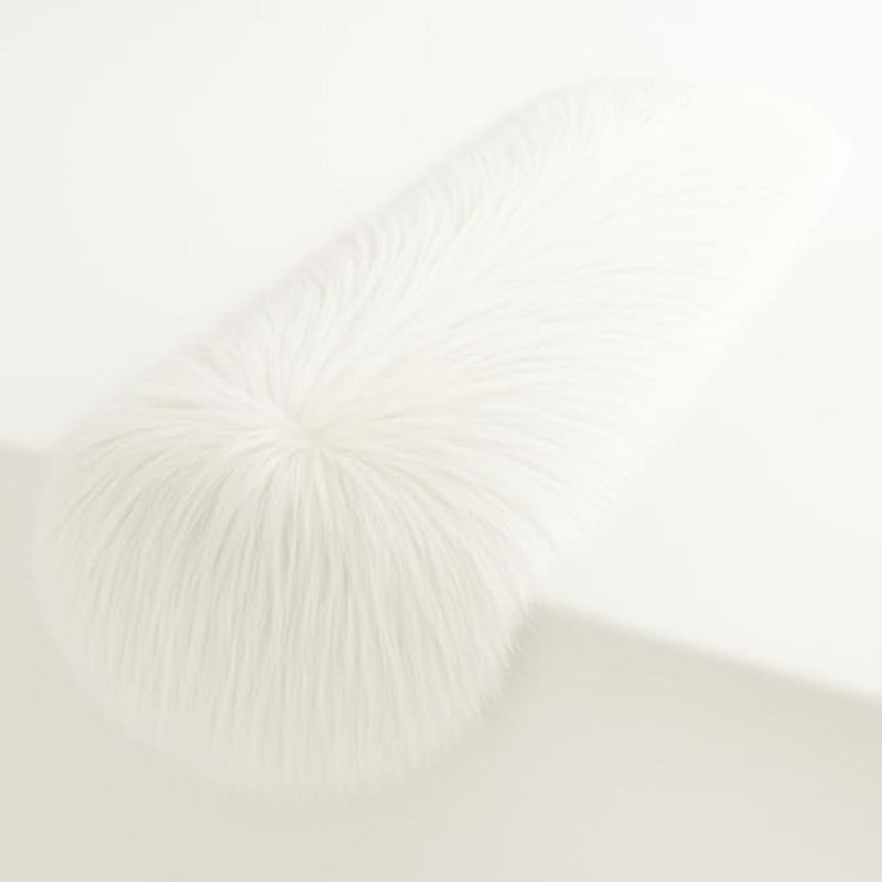 FabricLA Faux Fur Accent Cut with Rounded Edges for Holiday & Christmas Décor, Off White, 36" W x 72" L