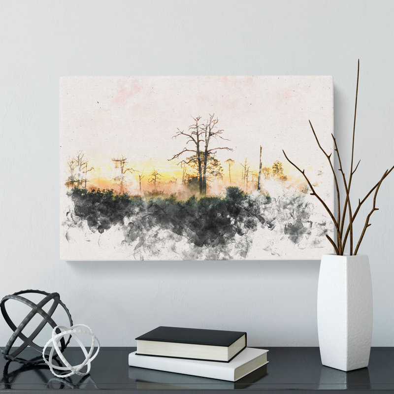 Fog Over Woodland - Wrapped Canvas, 40cm H x 60cm W x 3cm D