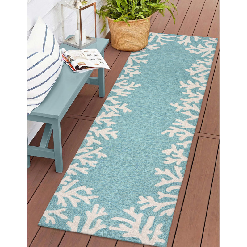 Bellavia Hand Tufted Floral Indoor/Outdoor Rug, Runner 2' x 8'