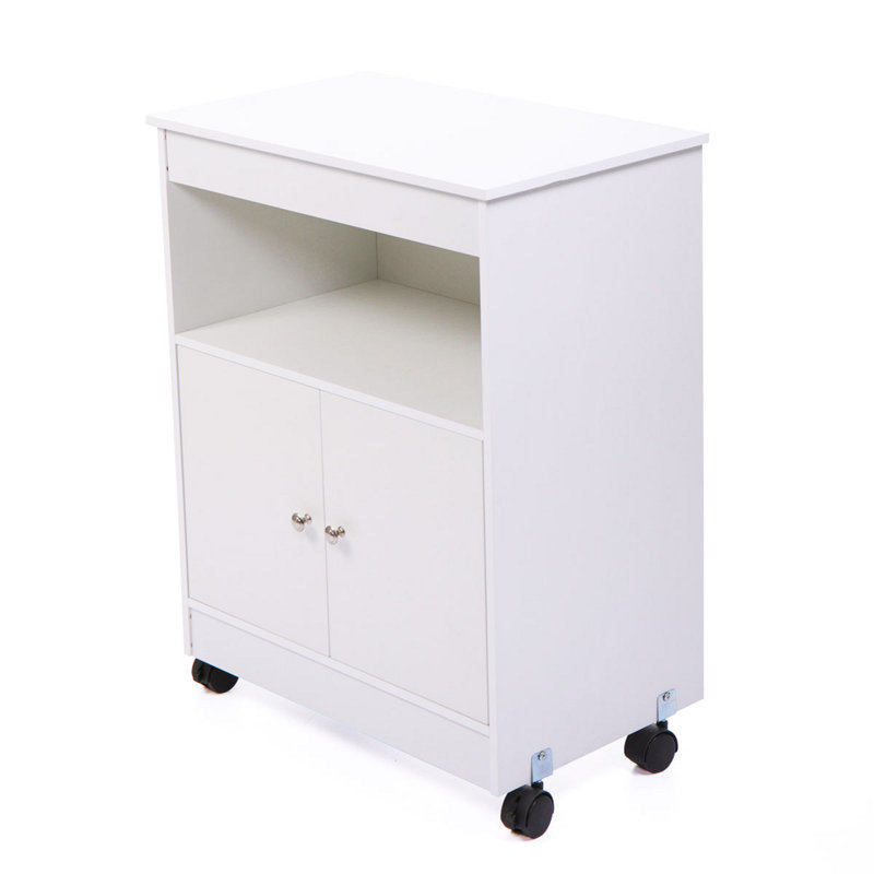 Chariot pour micro-ondes en bois avec 4 roues universelles et espace intérieur spacieux pour la maison