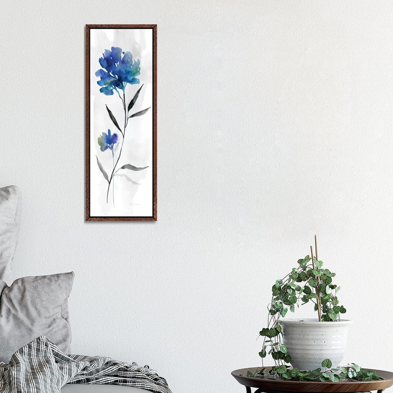 Beautiful Blue II by Carol Robinson - Panoramic Print on Canvas, 121.92 cm H x 40.64 cm W, Classic Brown Wood Framed Canvas