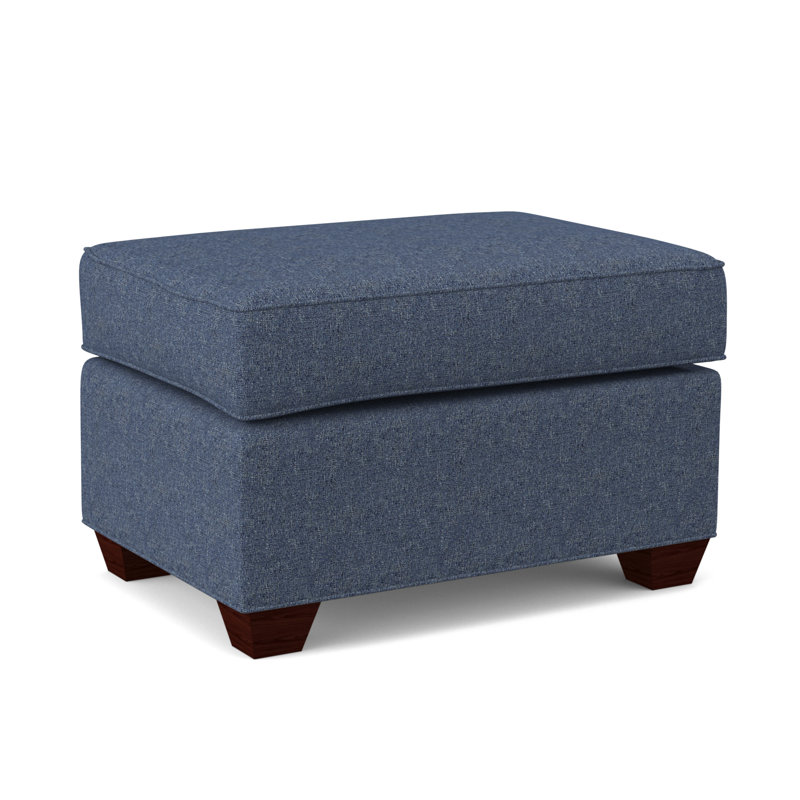 Clark 27" Wide Rectangle Standard Ottoman, Empire Mahogany, Connelly Blue Jay
