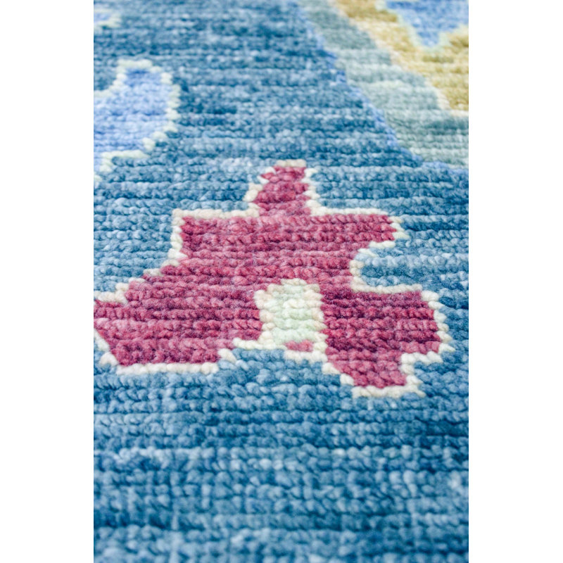 New Indian Oushak Wool On Cotton 8Ft11inx12ft Denim