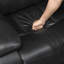 Canapé inclinable 2 places en cuir noir avec causeuse inclinable