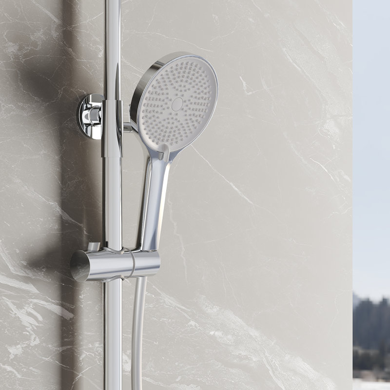 Chrome-plated Thermostatic Shower System with Child Lock