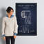 « Toilet Paper Navy Blue Patent Blueprint », impression sur toile tendue-919156547-864834354-864834364