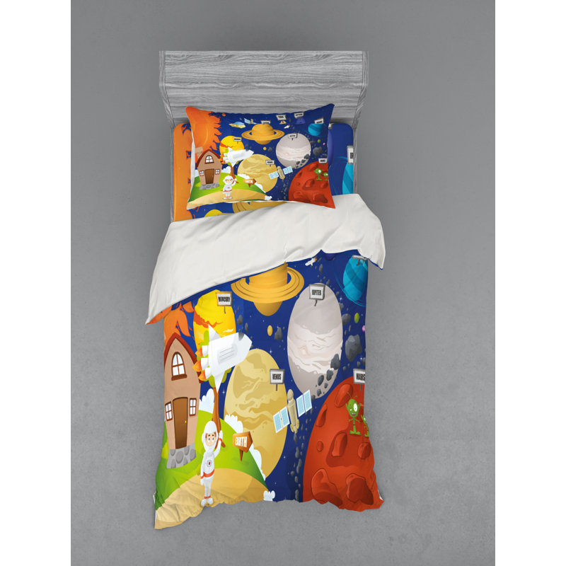Educational Quilt Set, Twin Duvet Cover + 2 Additional Pieces