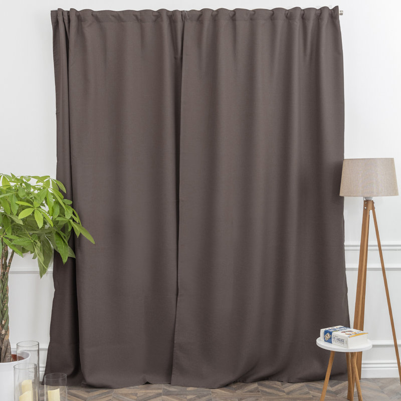 Room Darkening Single Curtain Panel, Brown, 130cm Width x 265cm Drop