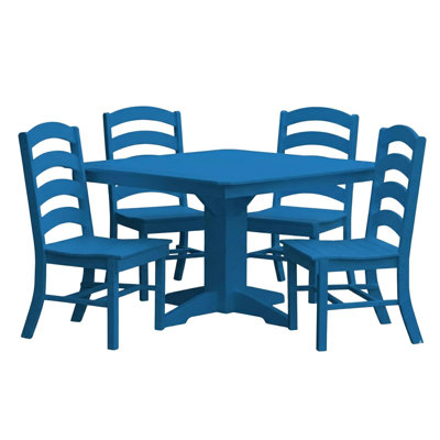  Ensemble de salle à manger 5 pièces en poly avec table carrée Josie