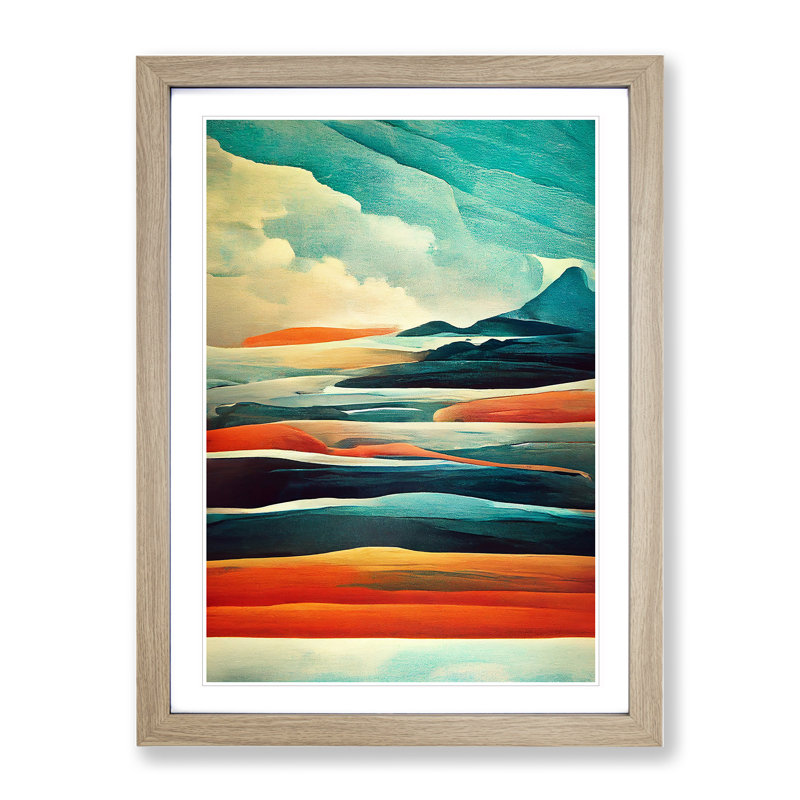 Mountain - Framed Print, 34cm H x 25cm W x 2cm D, Oak