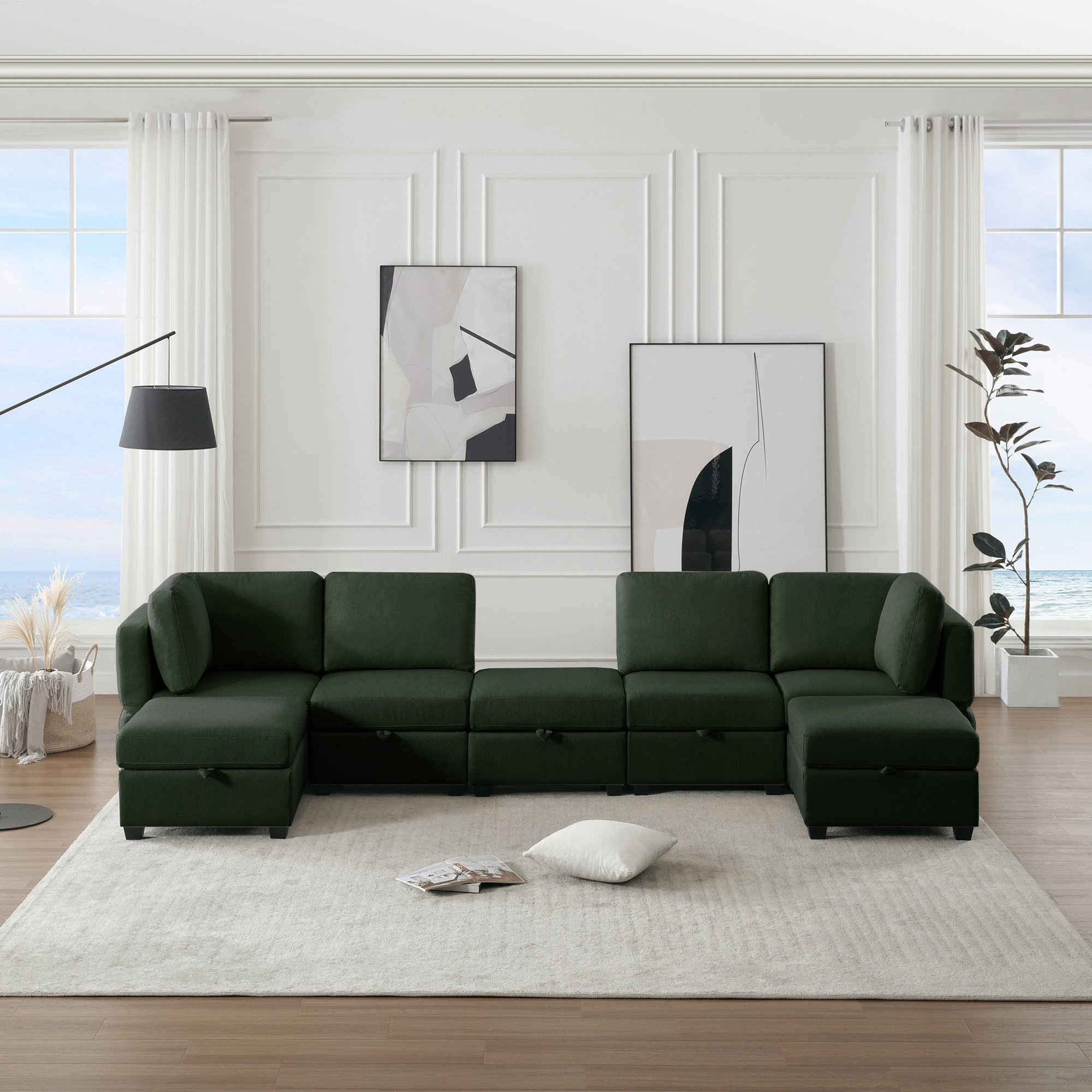 Hokku Designs Modular Sectional Sofa U Shaped Sectional Couch With ...