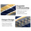 6-Piece Full Size Chevron Comforter Set, Modern Geometric Bedding in Navy Blue, Grey & Yellow, All-Season Microfiber Bed in a Bag with Sheets and Pillow Shams-114244147-114244150