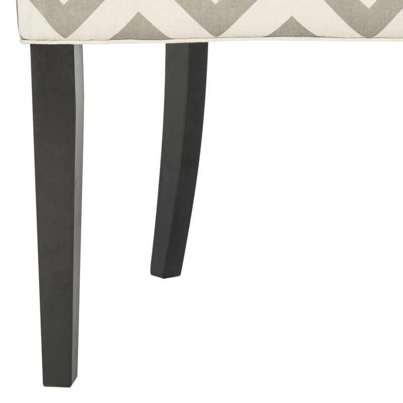 Agampreet 19.5'' H Linen Upholstered Side Chair, Gray/White Chevron Linen