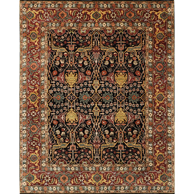 High-Quality Hand-Knotted Blue And Red Area Rug