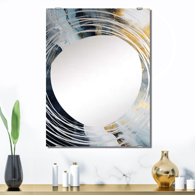 Hamiel - Miroir mural décoratif en marbre abstrait MIR137682, 32 po x 24 po