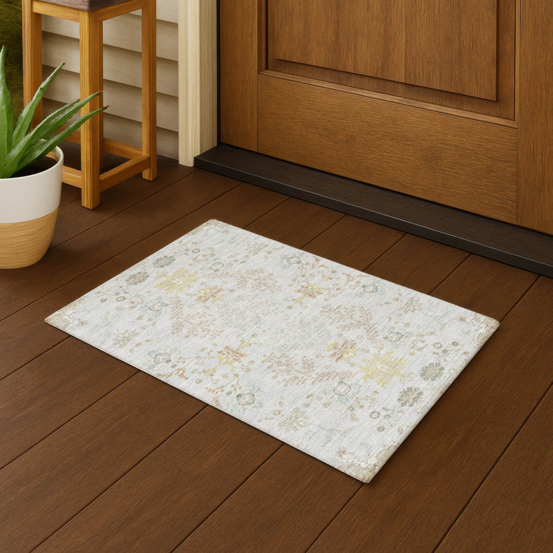 Tapis intérieur / extérieur lavable à la machine Chantille ACN2676 Global, Étain, 1 pi 8 po x 2 pi 6 po