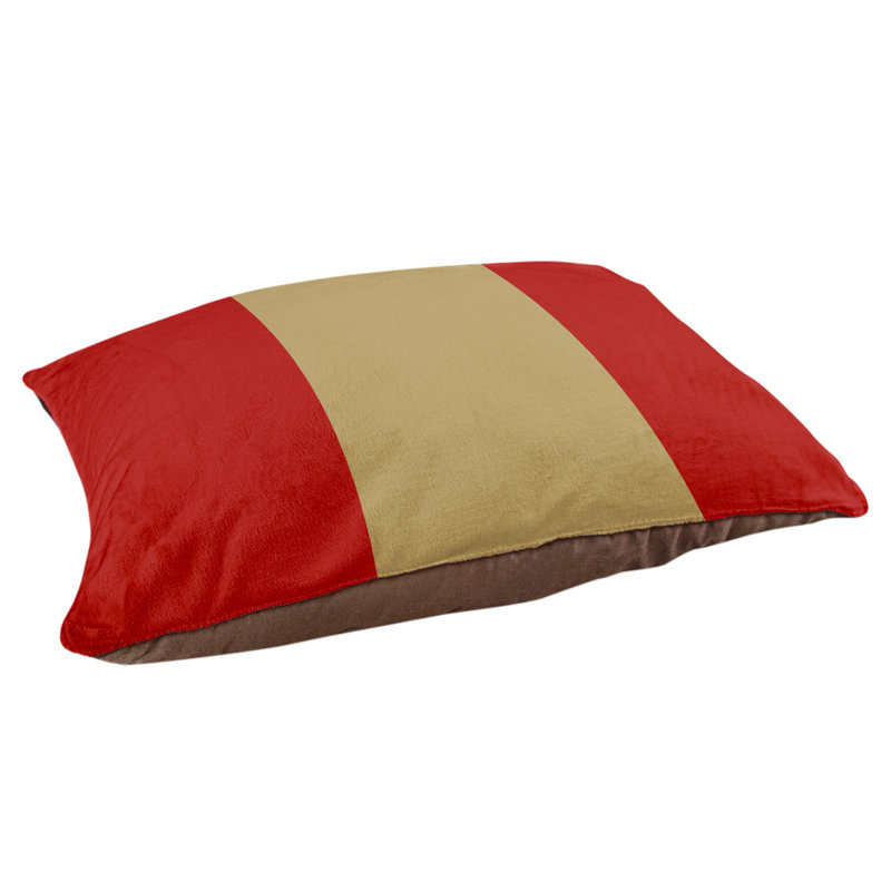 Oreiller Syracuse, Grand (l 40 po x P 30 po x H 6,5 po), Rouge/doré
