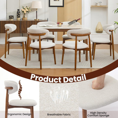 Solid Wood Dining Chair in Beige