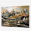 «Gray and Gold Geometric Horizons I», art mural géométrique en acrylique City-890833577