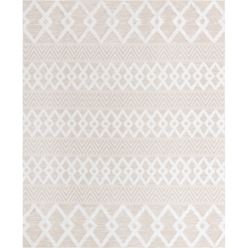 Jordalier Cotton Geometric Indoor Rug, Rectangle 9'10" x 12'