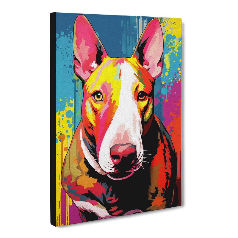 English Bull Terrier Pop - Wrapped Canvas, 50cm H x 35cm W x 3cm D