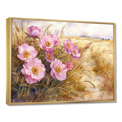 Pivoines le long de la route de campagne I - Impressions encadrées de pivoines