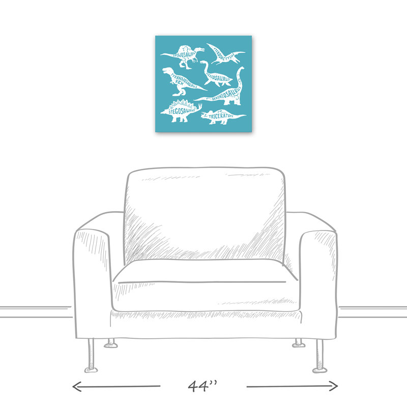 Art sur toile dino names Amapola, H 20 po x l 20 po x P 1,25 po, Bleu / blanc