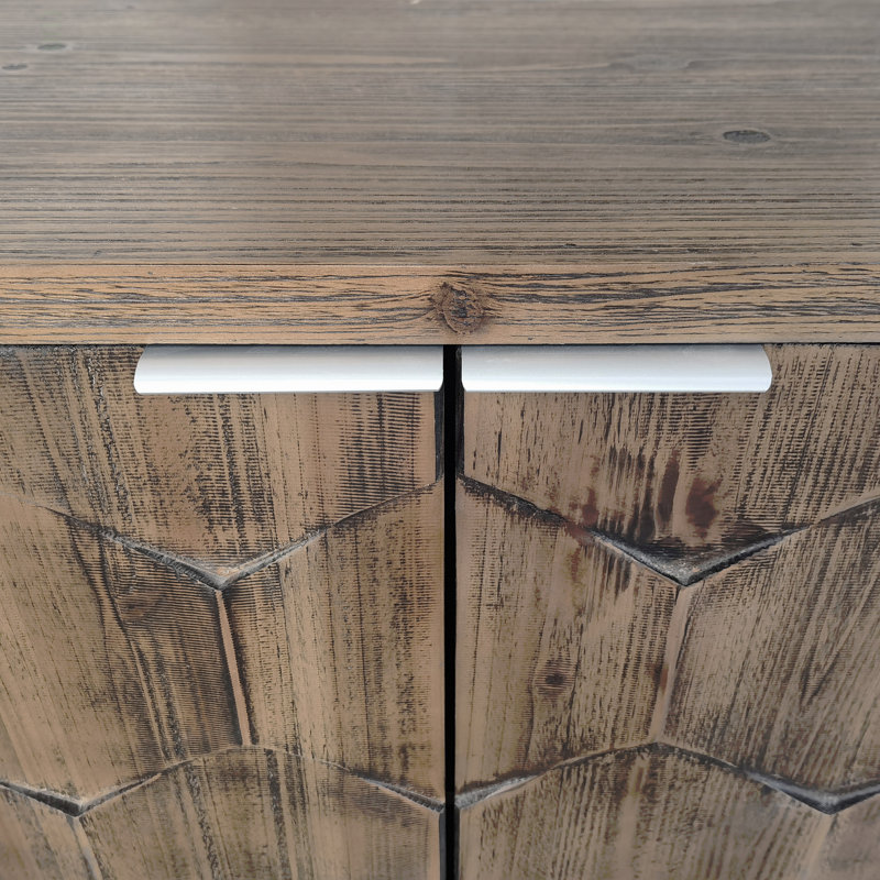 Armoire de rangement à 4 portes en bois de style campagnard Accent