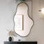 Miroir mural irrégulier de forme unique, miroirs asymétriques, miroir en nuage, miroir ondulé, miroir mural Morden pour hall d'entrée, salon, chambre à coucher, salle de bain-804021077-803057194